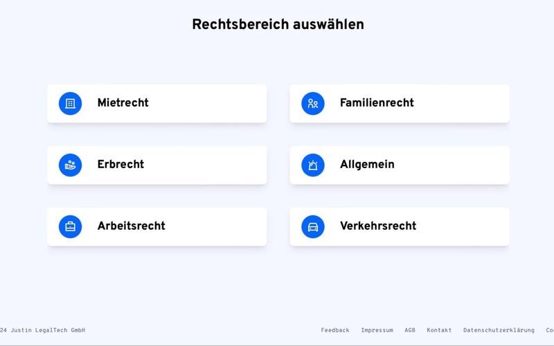 Justin Legal - Übersicht der Rechtsgebiete und Rechtsthemen